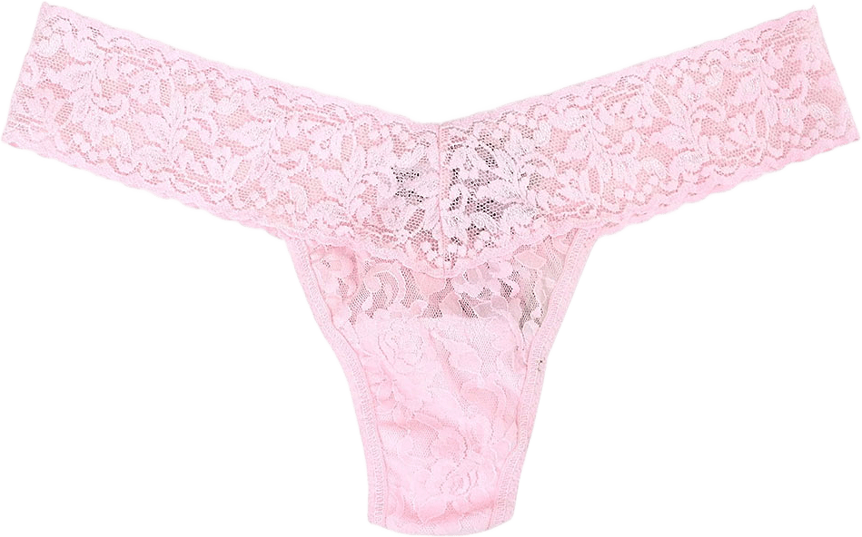 Signature Lace Low Rise Thong, One Size, från Hanky Panky, i färgen Cerise 4.