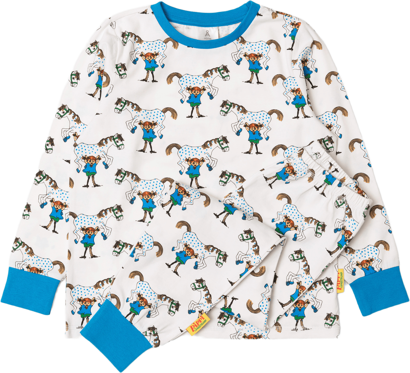 Pippi Långstrump-pyjamas JULY, från PIPPI, i färgen White.