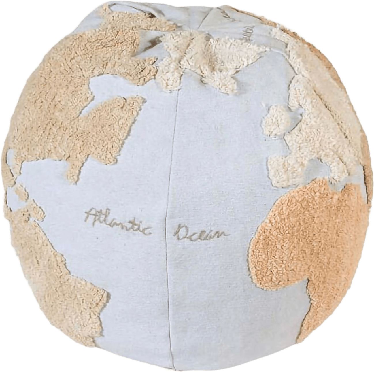 Puff Världskarta, från LORENA CANALS, i färgen ljusblå.