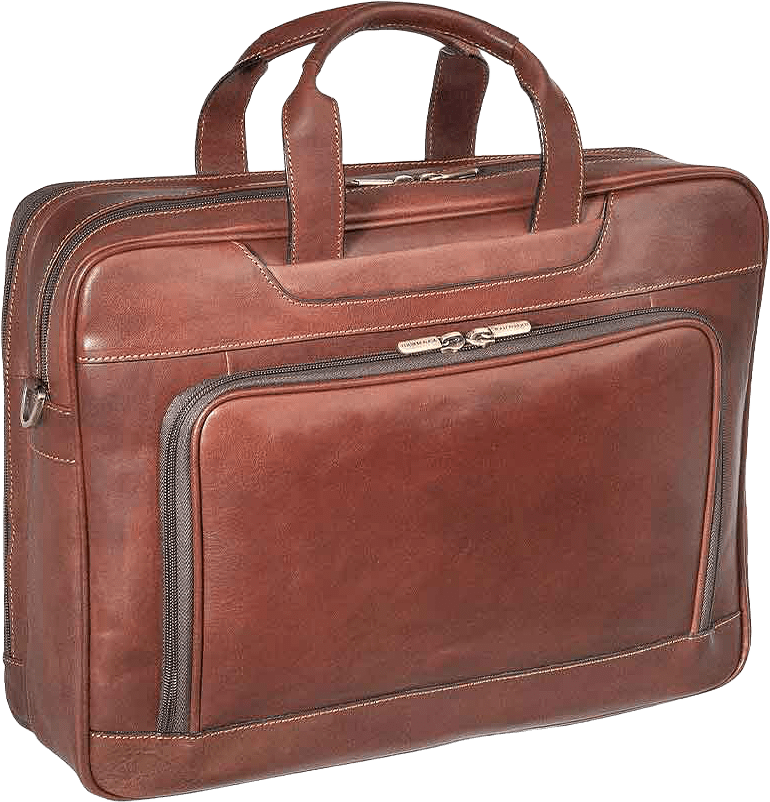 Briefcase Zipped Vegetale, från Tony Perotti, i färgen Dark Brown.
