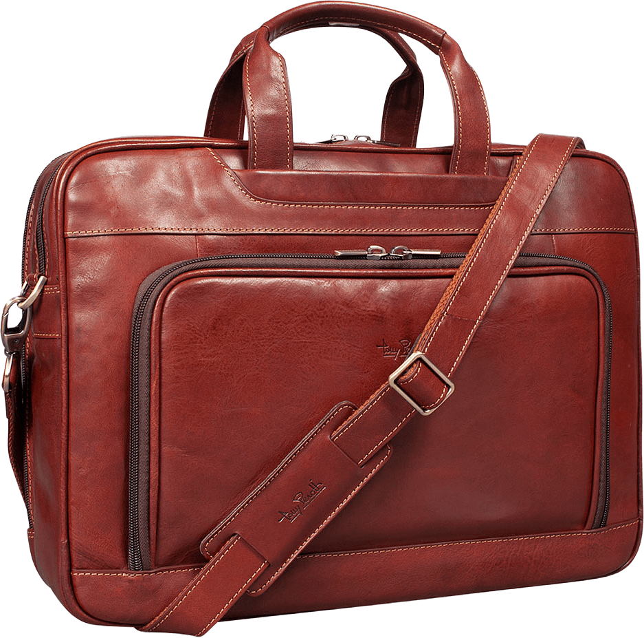 Briefcase Zipped Vegetale, från Tony Perotti, i färgen Dark Brown.