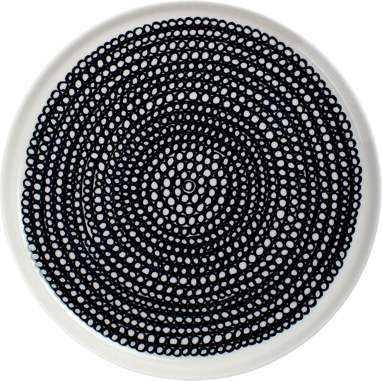 Tallrik Räsymatto Ø 20 cm, från Marimekko, i färgen Svart.