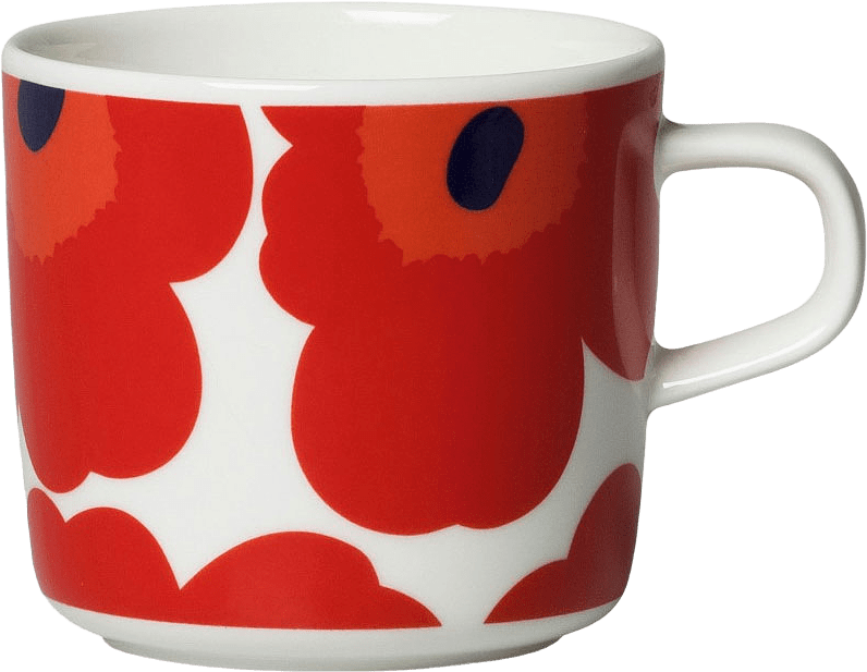 Kaffekopp Oiva / Unikko 2 dl, från Marimekko, i färgen Röd.