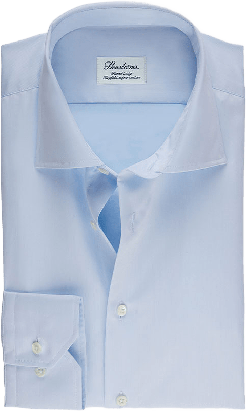 Fitted Body Shirt In Superior Twil lLight Blue, från Stenströms, i färgen Blue.