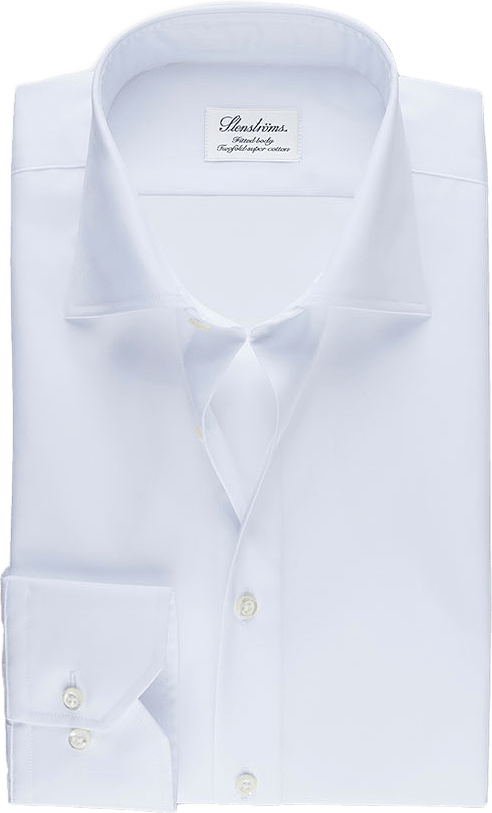 White Fitted Body Shirt In Superior Twill, från Stenströms, i färgen White.