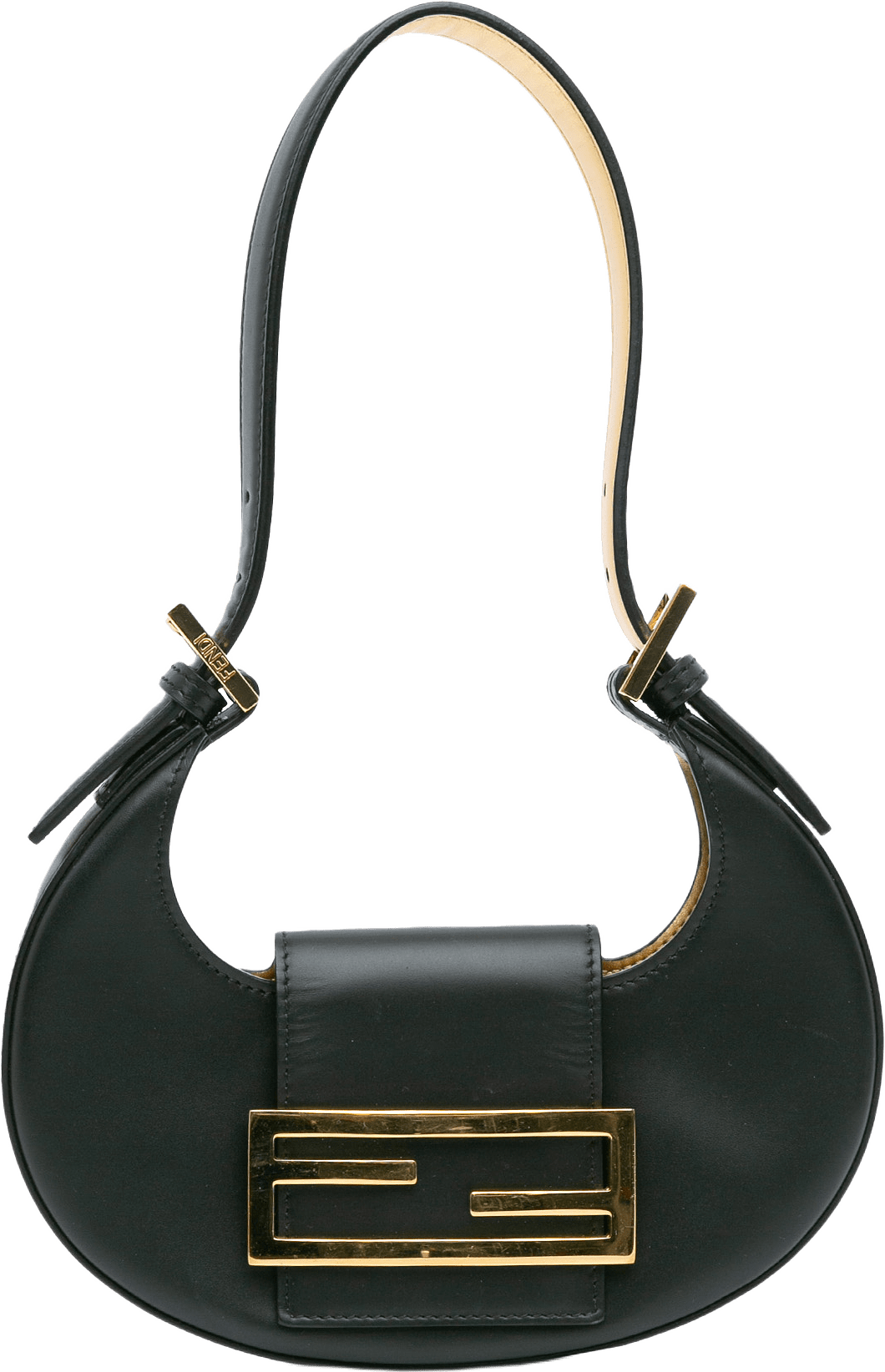 Fendi Mini Leather Cookie Hobo, från Luxclusif, i färgen black.
