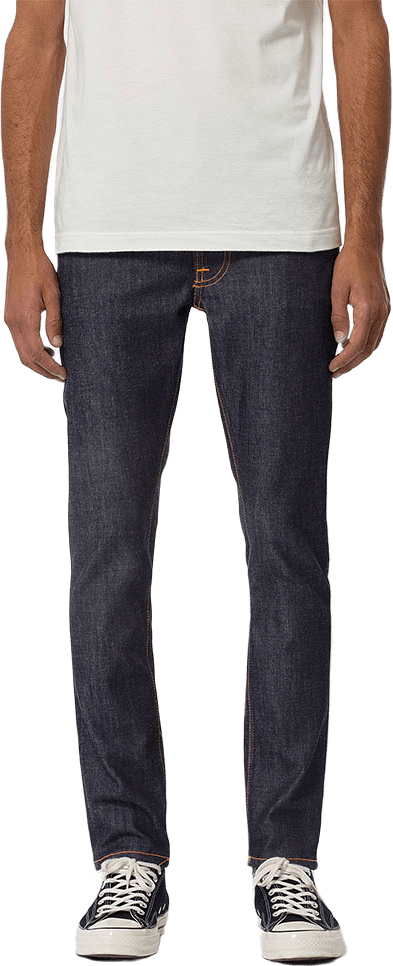 Lean Dean Dry 16 Dips, från Nudie Jeans, i färgen Denim Blue 3.