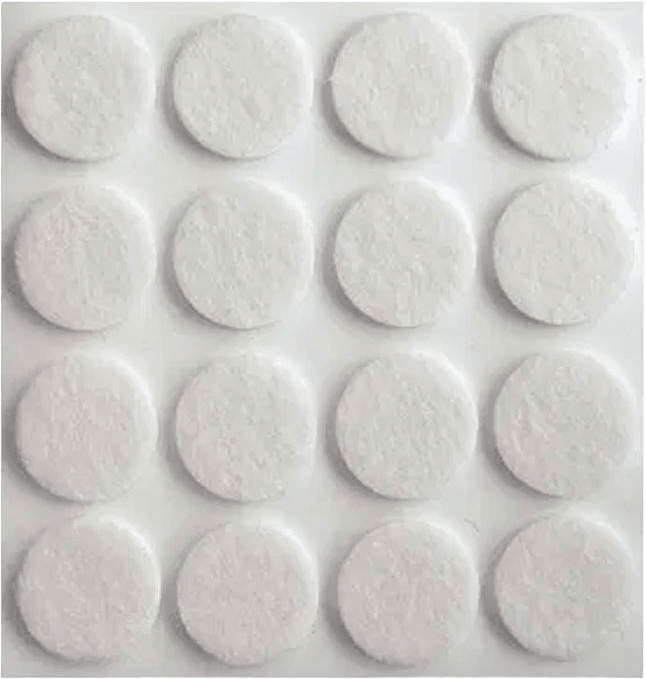 Möbeltassar filt självhäftande 12-pack, från Nitor, i färgen White.