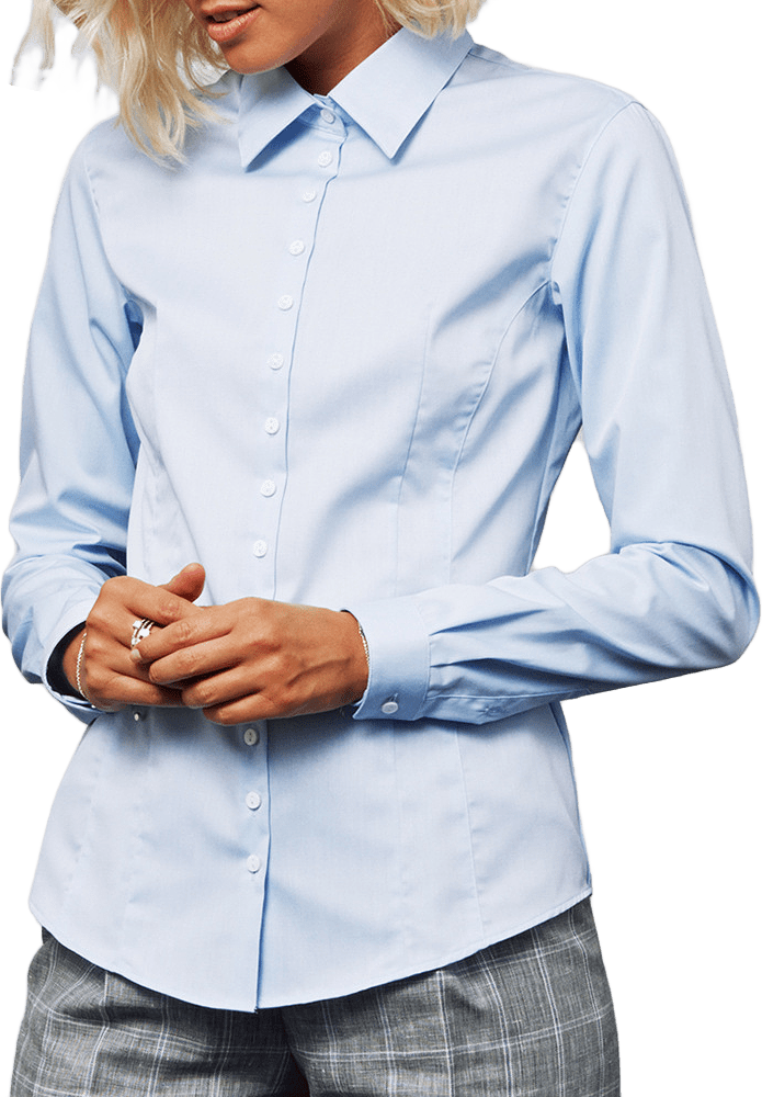 Moa Twill Strykfri, från The Shirt Factory, i färgen Blue.