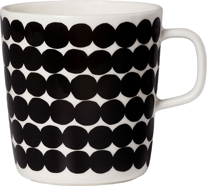 Mugg Räsymatto 4 dl, från Marimekko, i färgen White, Black.
