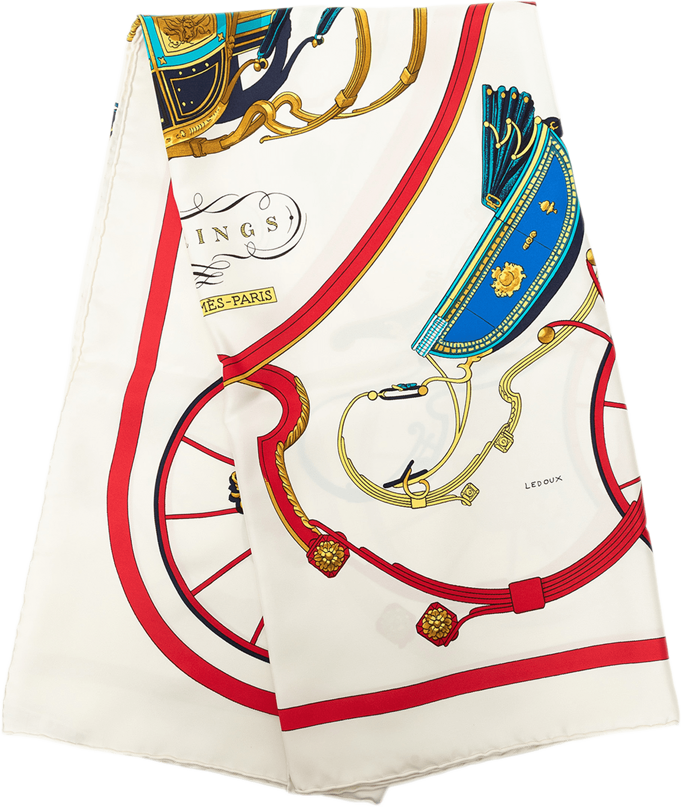 Hermès Springs Silk Scarf 90, från Luxclusif, i färgen vit.