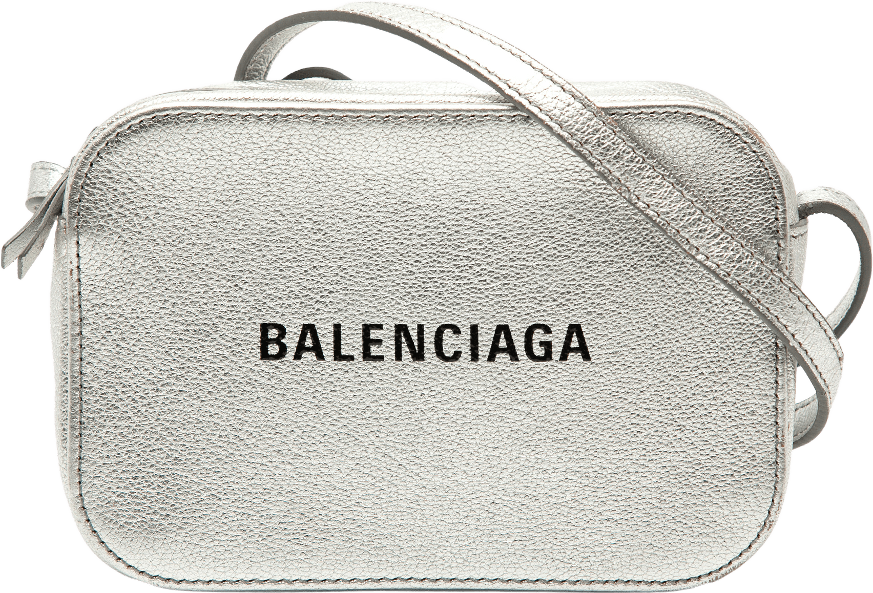 Balenciaga Xs Metallic Leather Everyday Camera Bag, från Luxclusif, i färgen silver.
