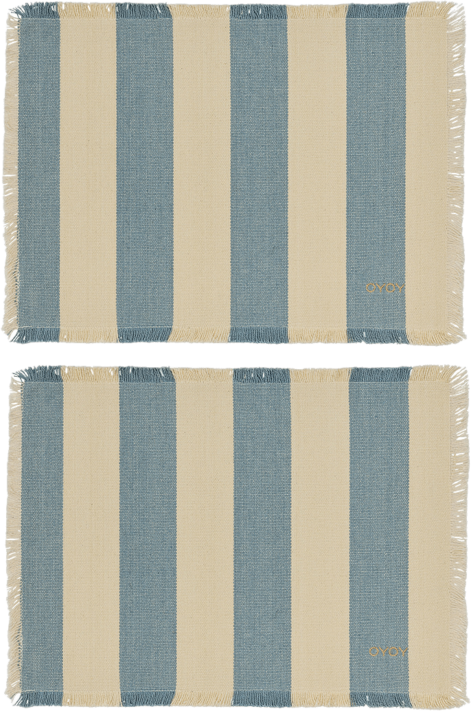 Toppu Placemat - Pack Of 2, från OYOY Living, i färgen blue,offwhite.