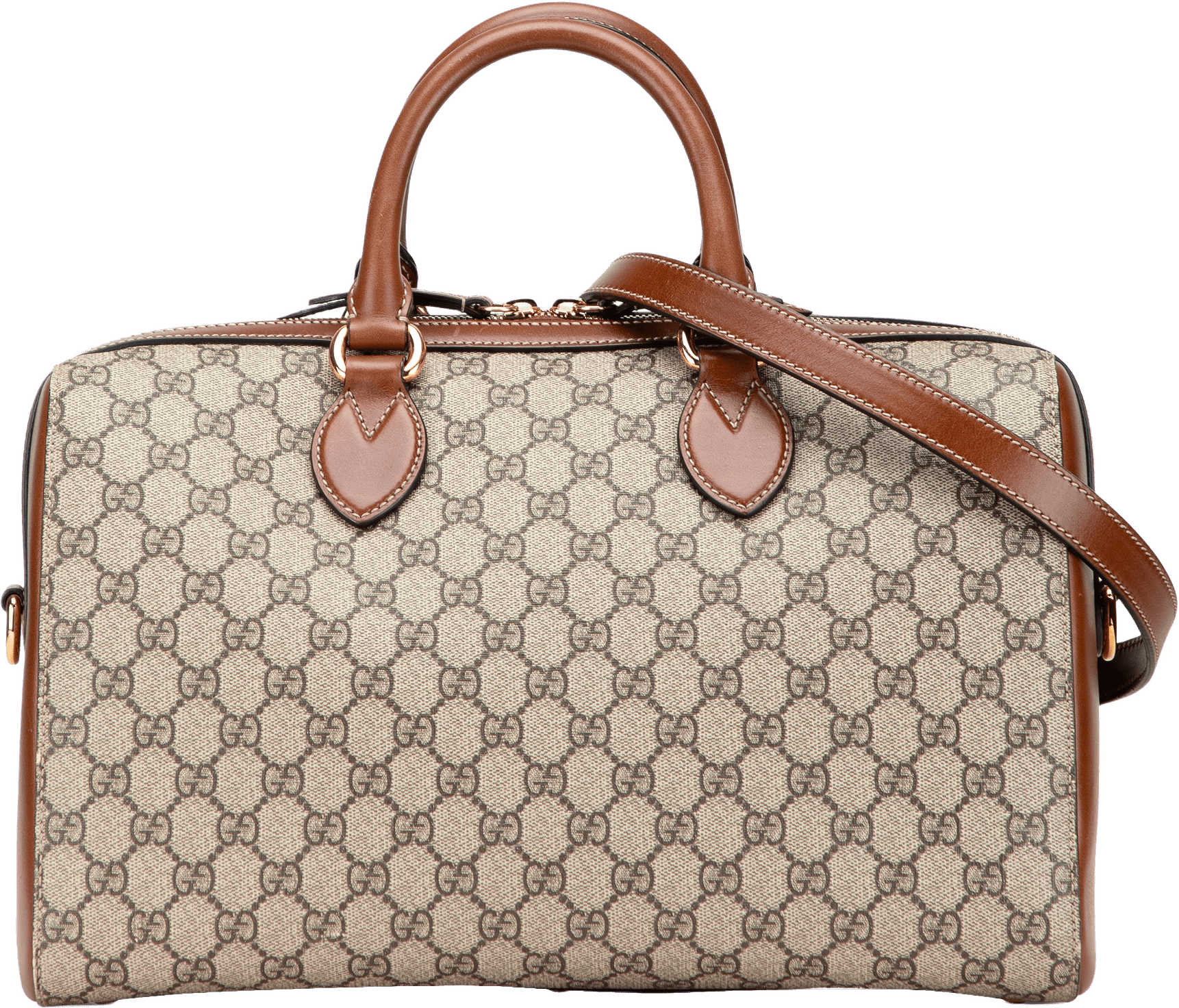 Gucci Medium Gg Supreme Satchel, från Luxclusif, i färgen beige.