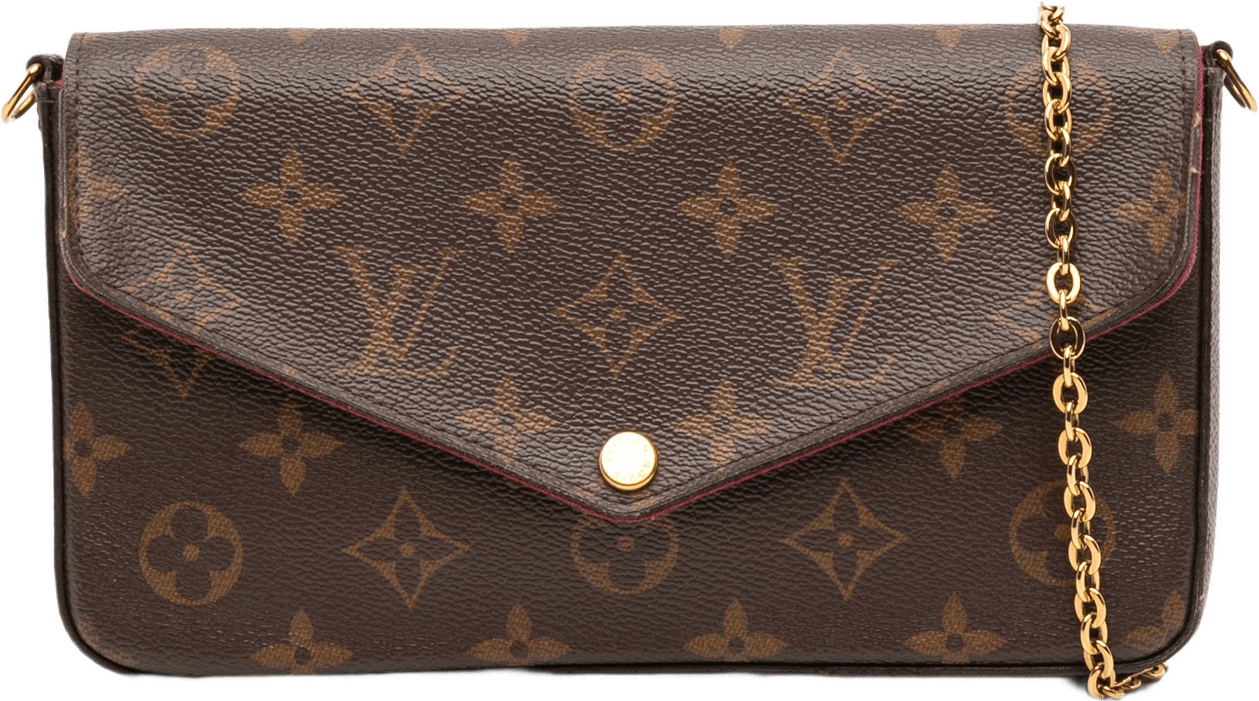 Louis Vuitton Monogram Pochette Felicie, från Luxclusif, i färgen brown.