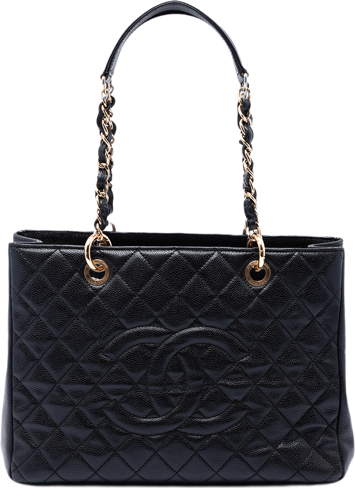 Chanel Caviar Grand Shopping Tote, från Luxclusif, i färgen svart.