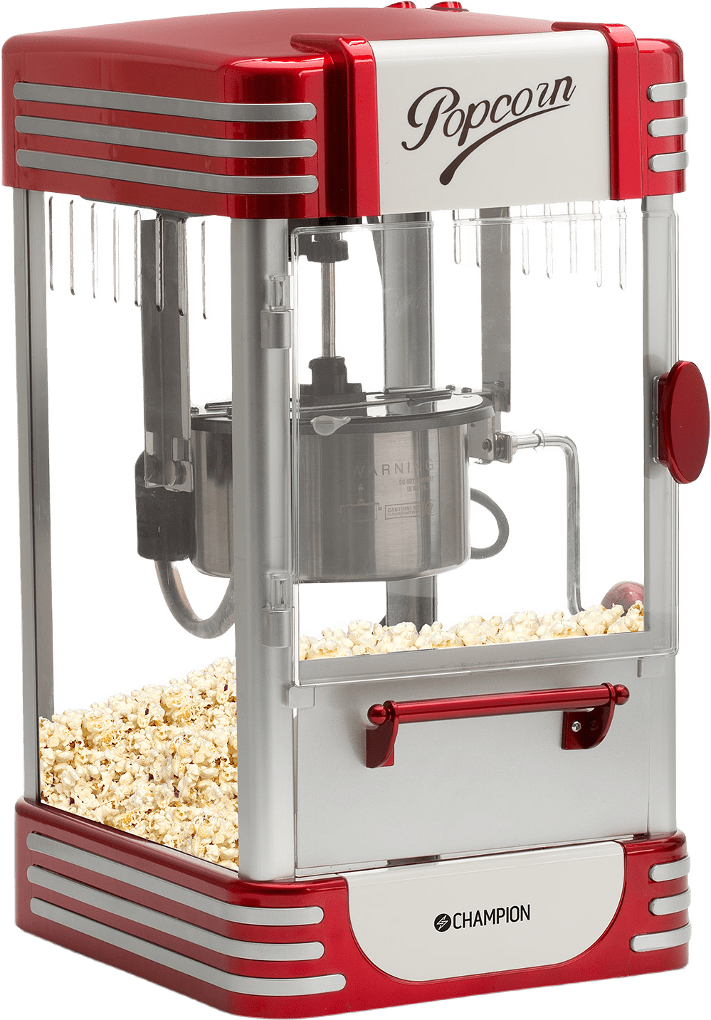 Popcornmaskin Retro Xl, från Champion Nordic, i färgen röd metallic.