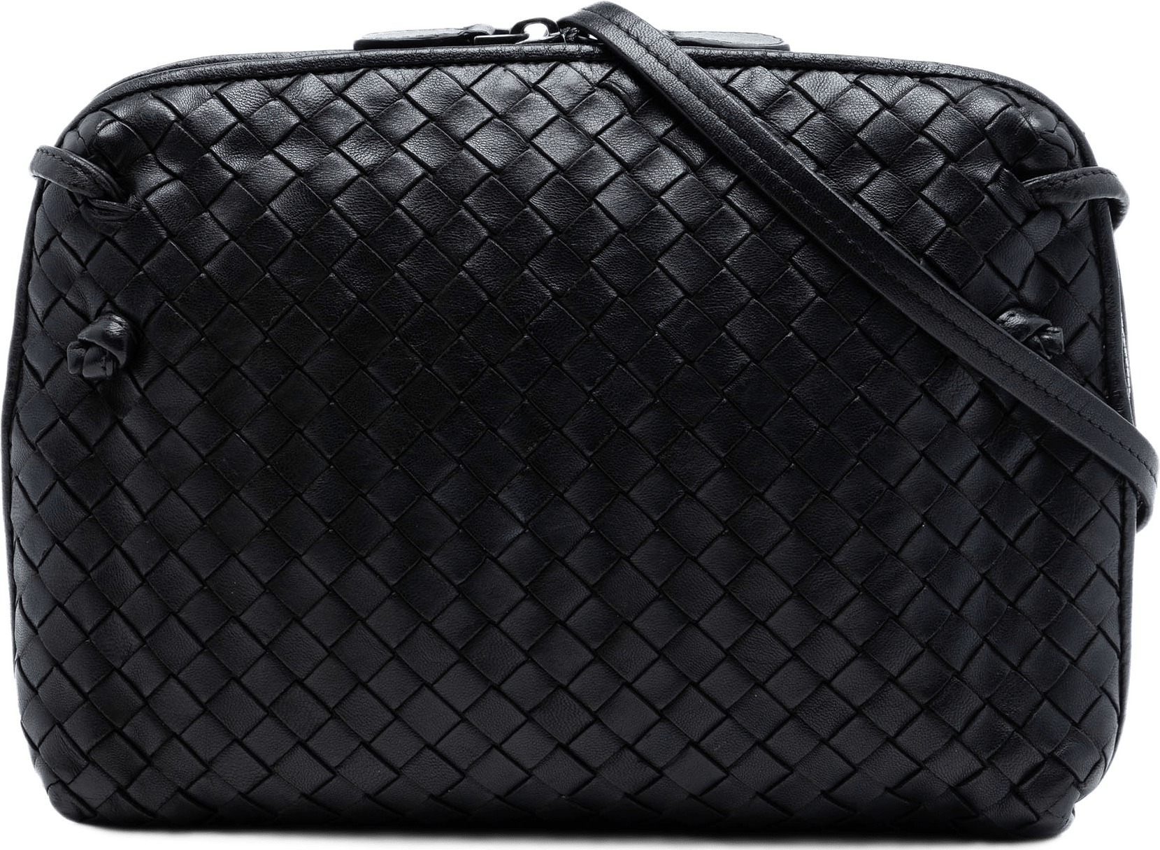 Bottega Veneta Nappa Intrecciato Nodini Crossbody, från Luxclusif, i färgen black.