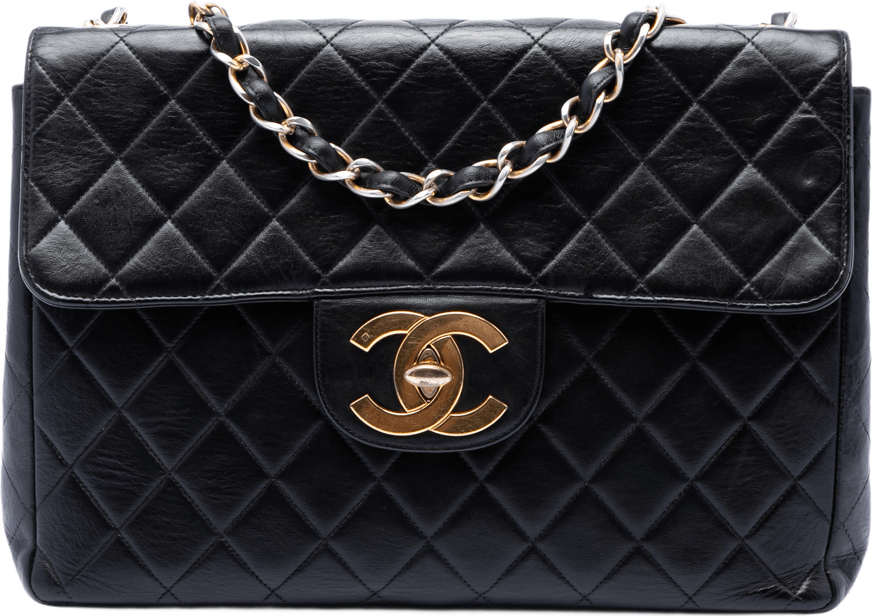 Chanel Jumbo Xl Classic Lambskin Single Flap, från Luxclusif, i färgen black.