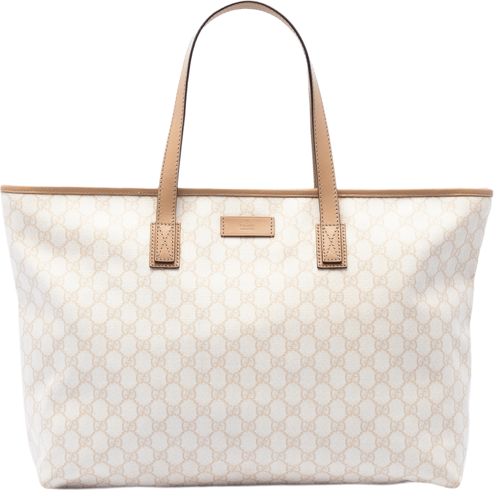Gucci Large Gg Supreme Tote, från Luxclusif, i färgen white.