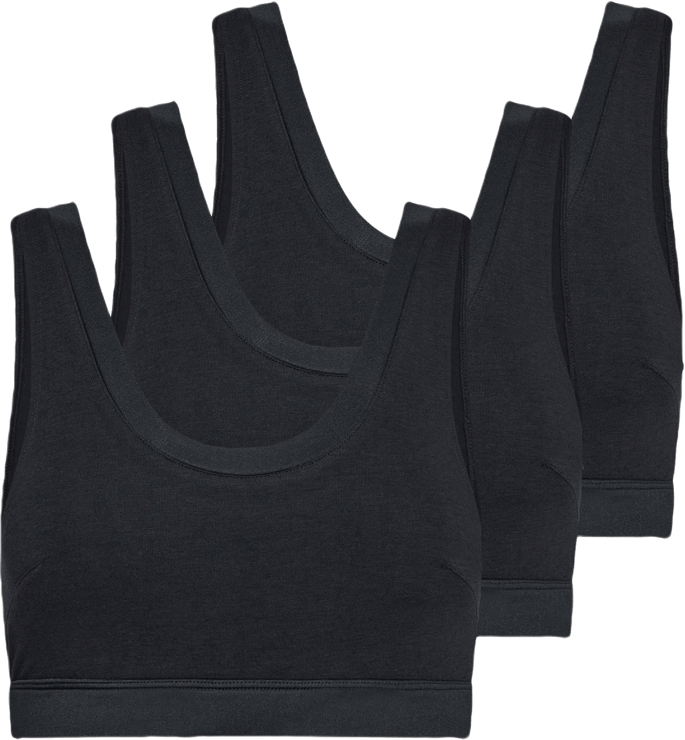 Ekologisk Bambuviskos, 3-pack Bh Top, Svart