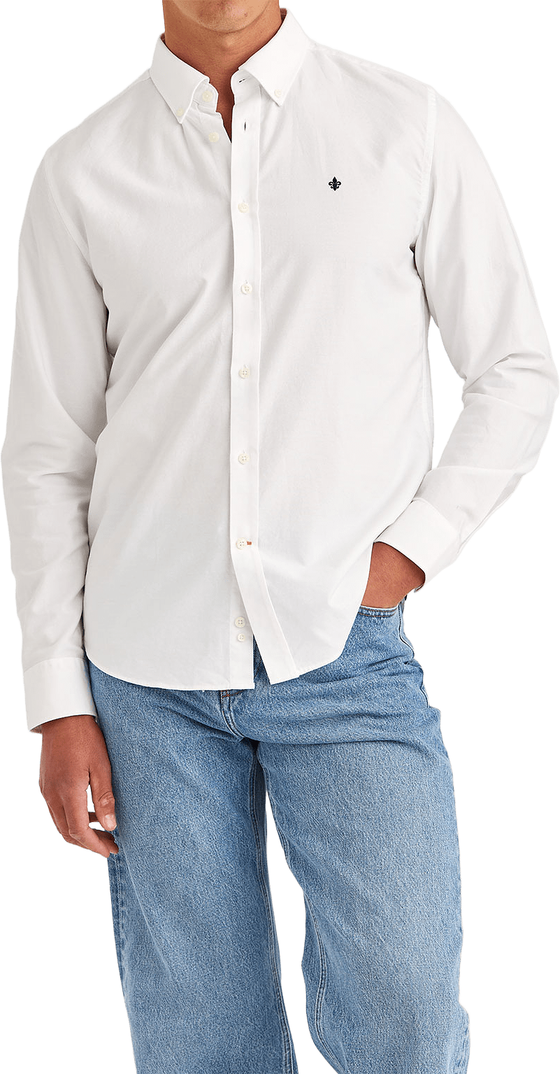 Oxford skjortabutton down, från Morris, i färgen White.