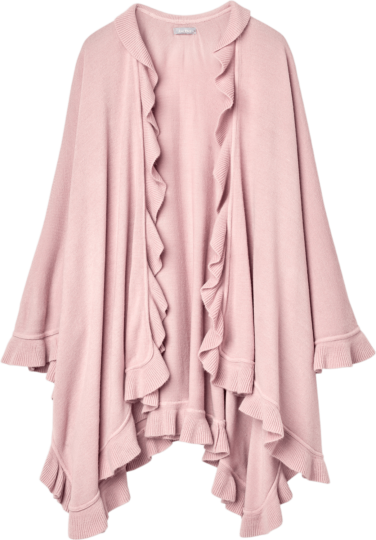 Poncho med volanger SILJA, från Å WOMAN, i färgen Shadow Gray.