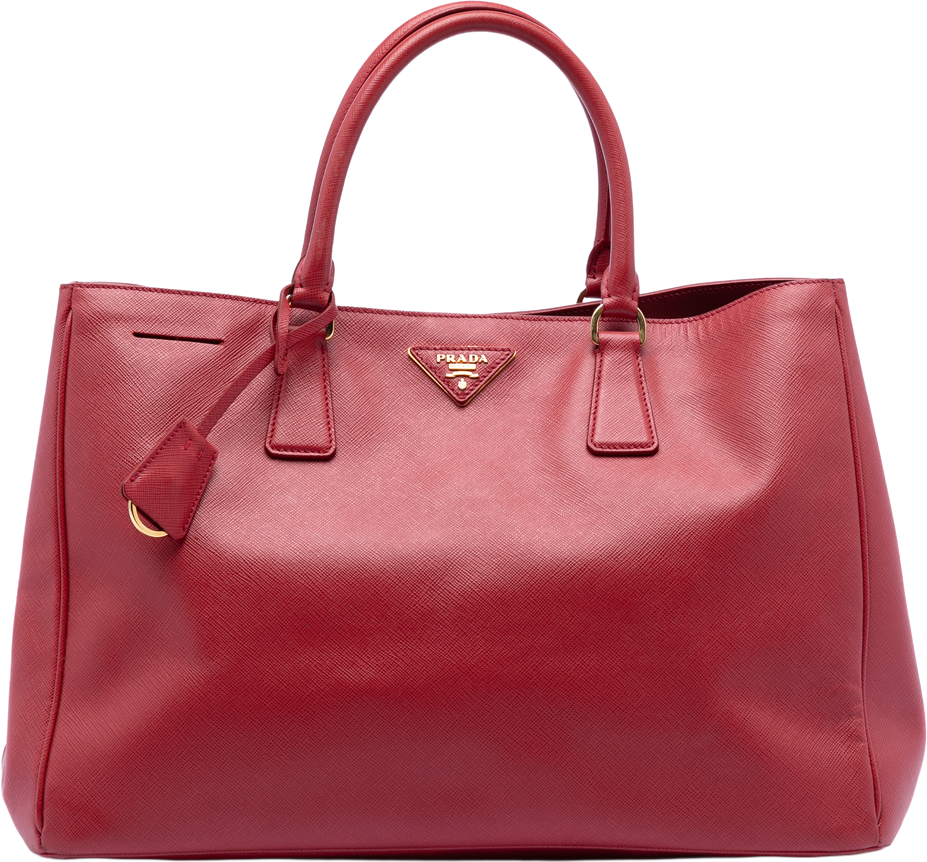 Prada Large Saffiano Lux Galleria Satchel, från Luxclusif, i färgen red.