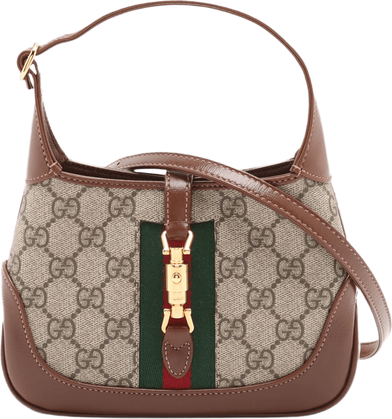 Gucci Mini Gg Supreme Web Jackie 1961 Crossbody, från Luxclusif, i färgen beige.