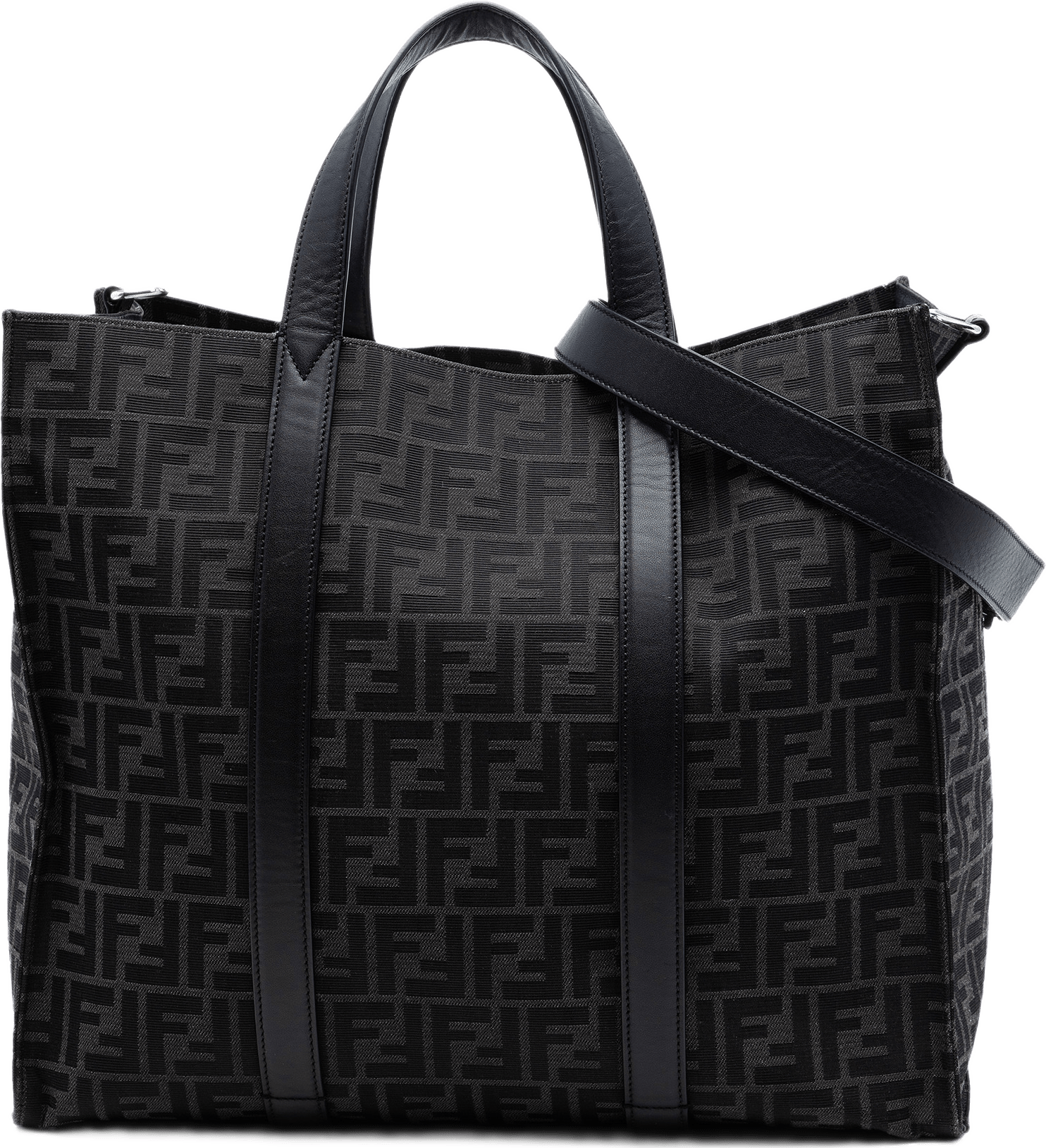 Fendi Large Zucca Jacquard Shopper Tote, från Luxclusif, i färgen svart.