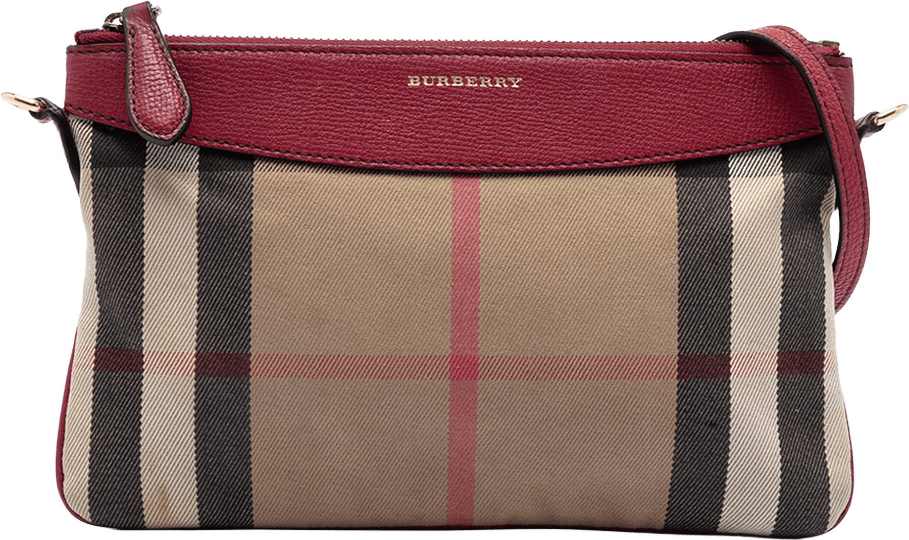 Burberry House Check Canvas Derby Peyton Crossbody, från Luxclusif, i färgen light brown.