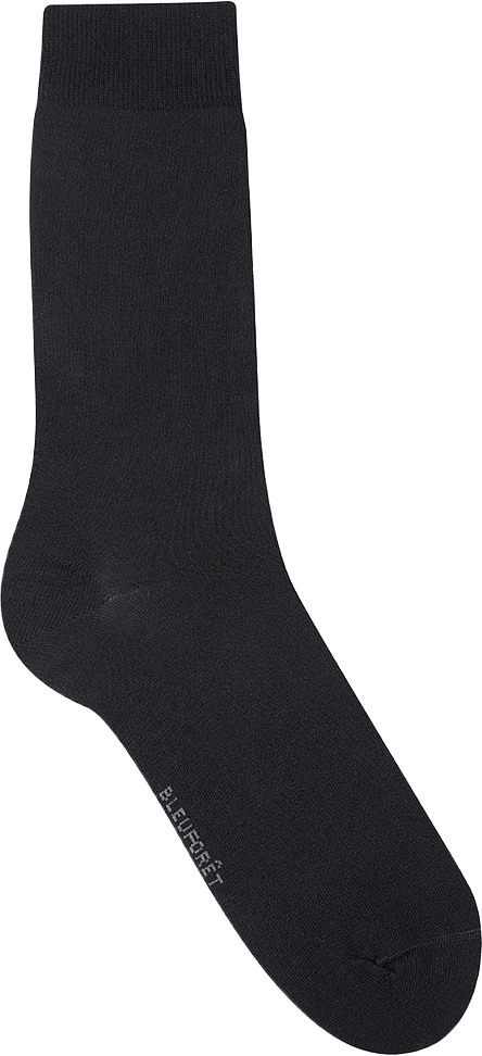 Klassisk socka i egyptisk bomull, från BleuForêt, i färgen Noir.