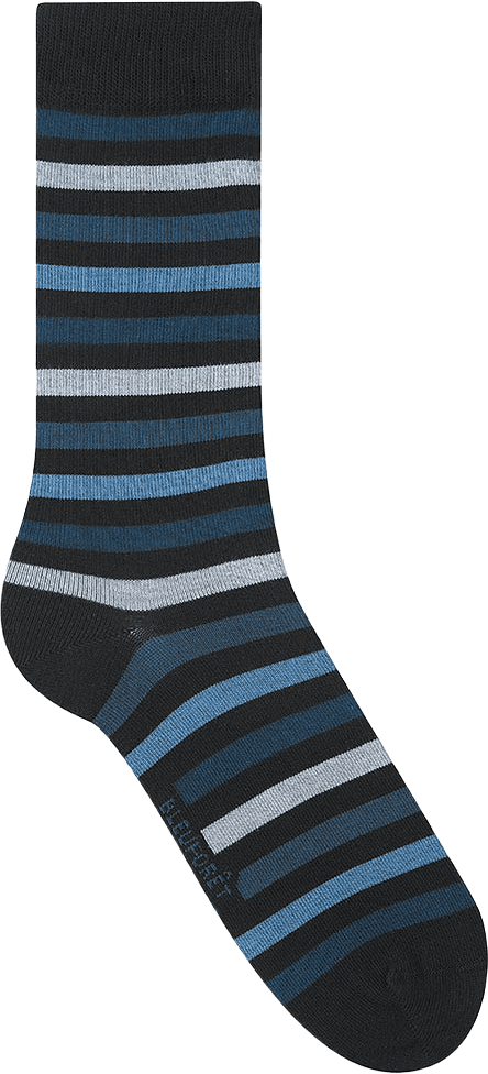 Randig bomullssocka, från BleuForêt, i färgen Black.