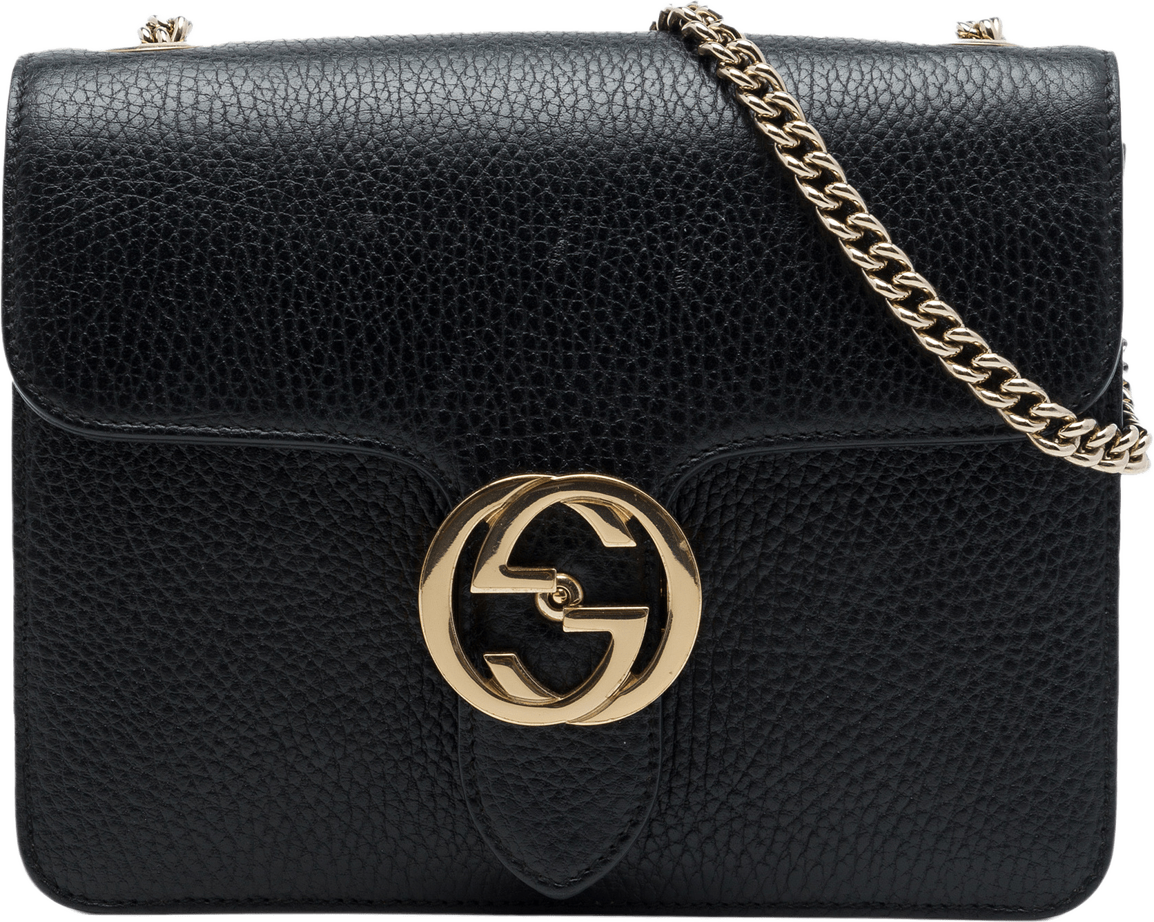 Gucci Small Dollar Calfskin Interlocking G Crossbody, från Luxclusif, i färgen svart.