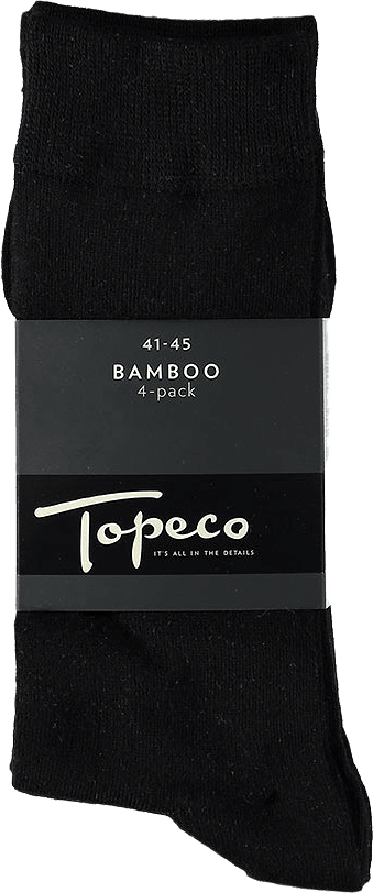 Strumpa 4-Pack Bambu, från Topeco, i färgen Black.