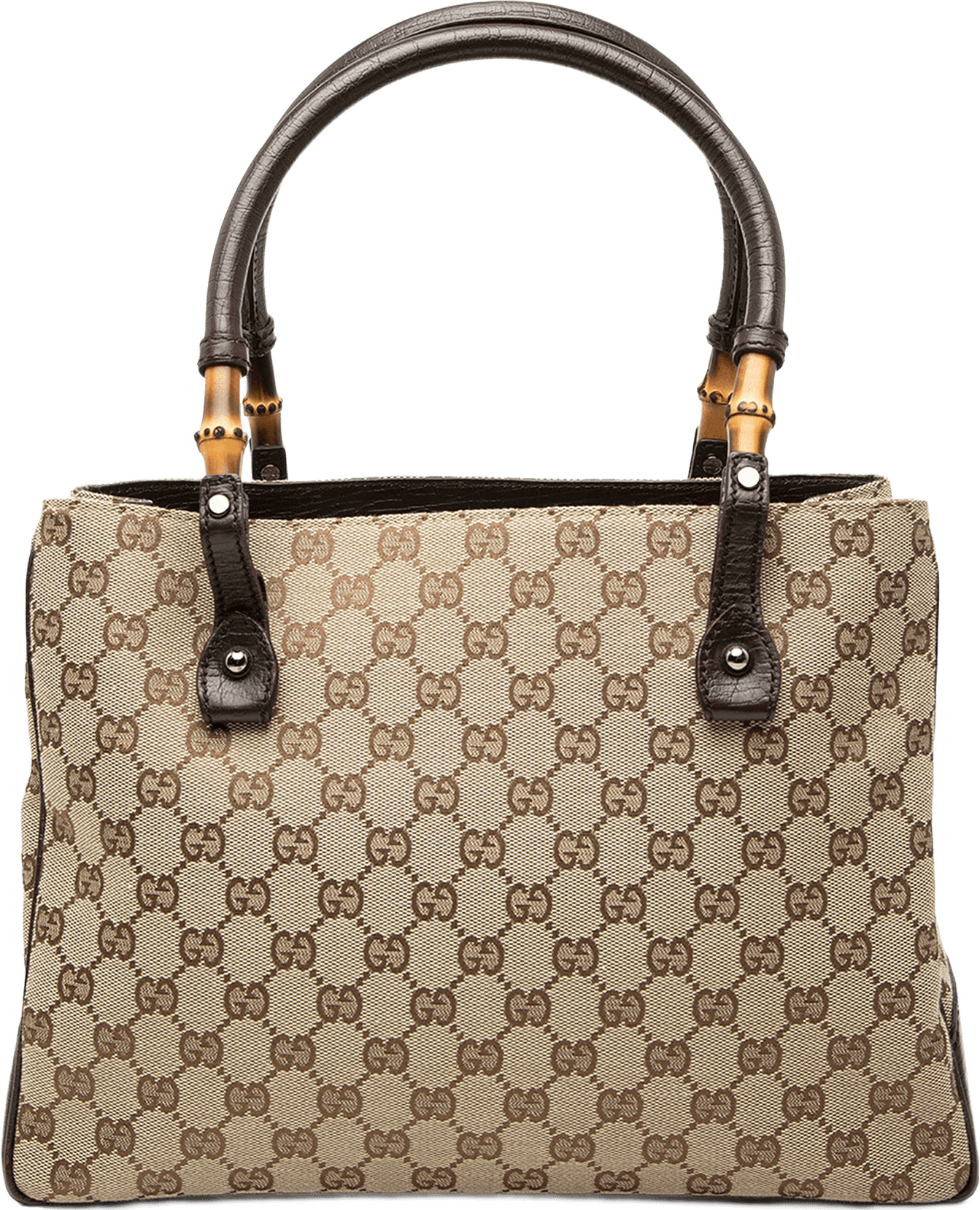 Gucci Gg Canvas Bamboo Tote, från Luxclusif, i färgen beige.
