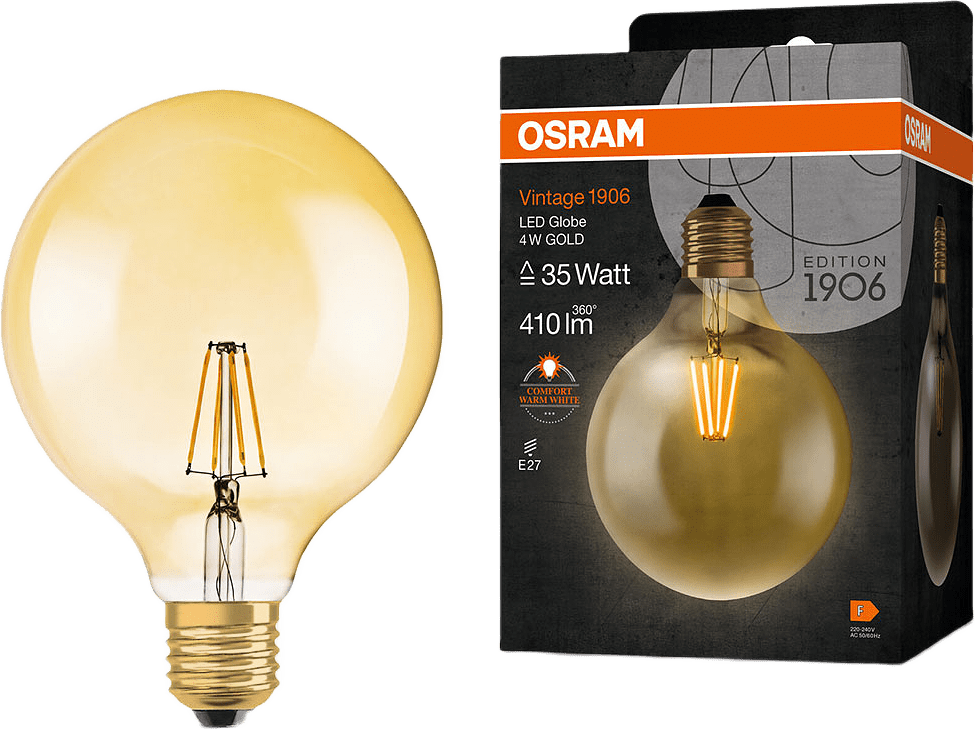 LED Globe Spiral Gold E27 Vintage 1906, från Osram, i färgen Gold.