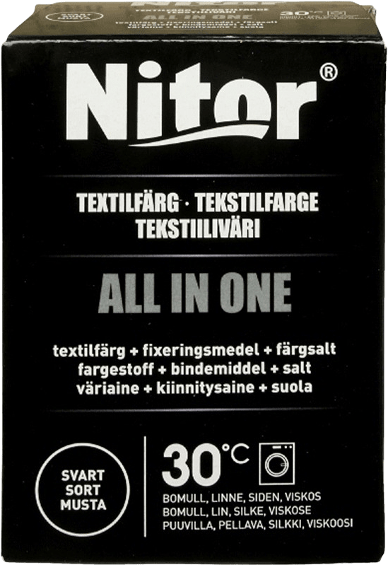 Textilfärg All In One Svart 350 g, från Nitor, i färgen Svart.