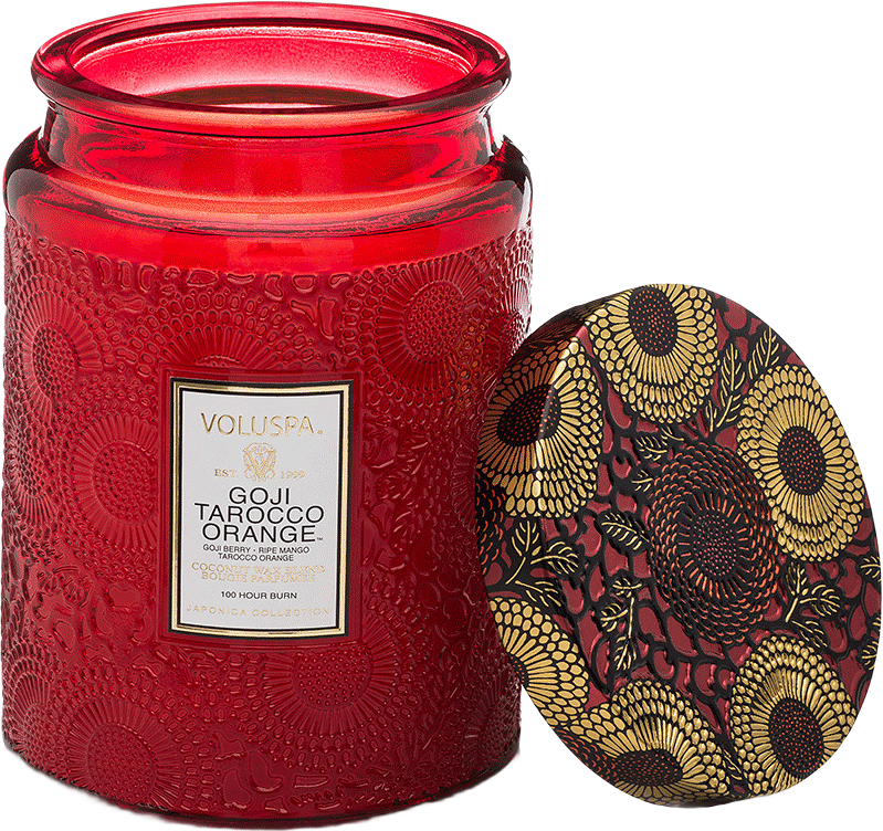 Goji & Tarocco Orange Large Glass Jar, från Voluspa.