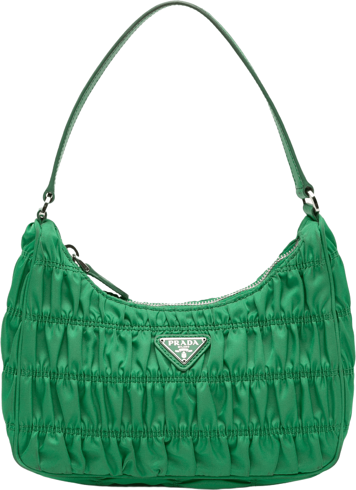 Prada Tessuto Gaufre Re Edition Shoulder Bag, från Luxclusif, i färgen green.