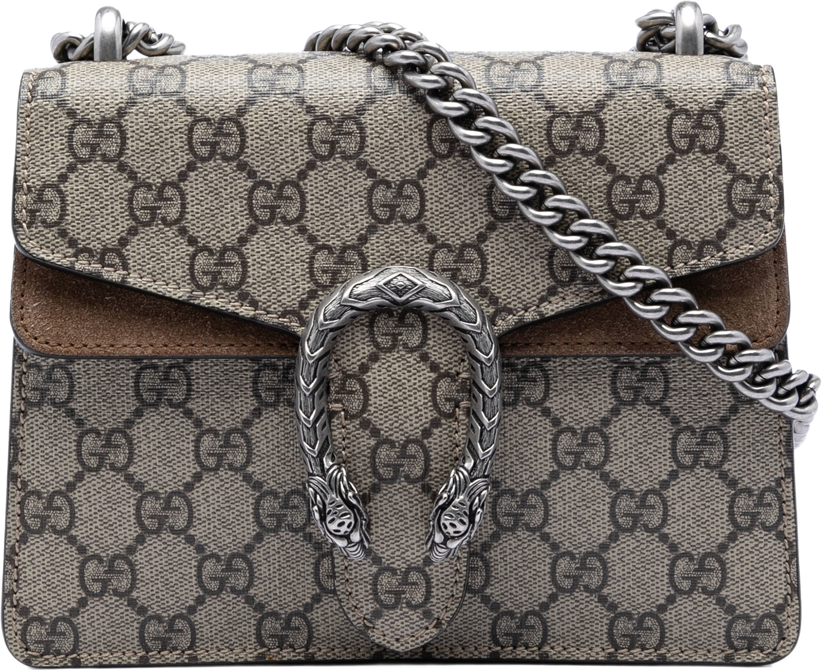 Gucci Small Gg Supreme Dionysus Crossbody, från Luxclusif, i färgen beige.