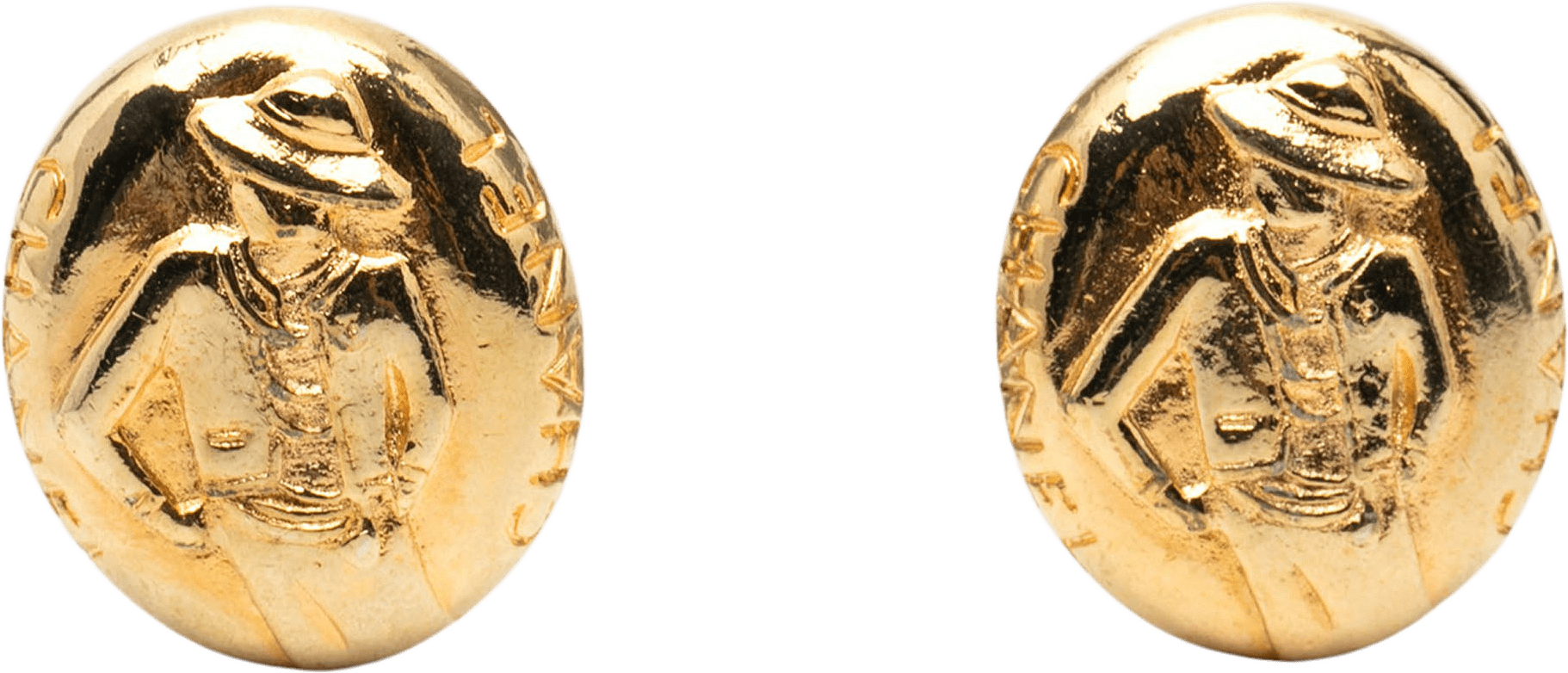Chanel Gold Plated Mademoiselle Clip On Earrings, från Luxclusif, i färgen gold.