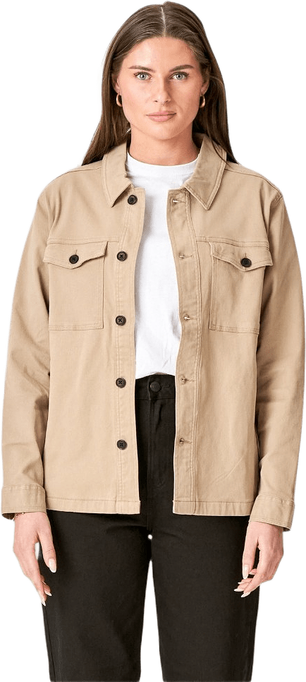 Twill Overshirt, från TeeShoppen, i färgen beige.