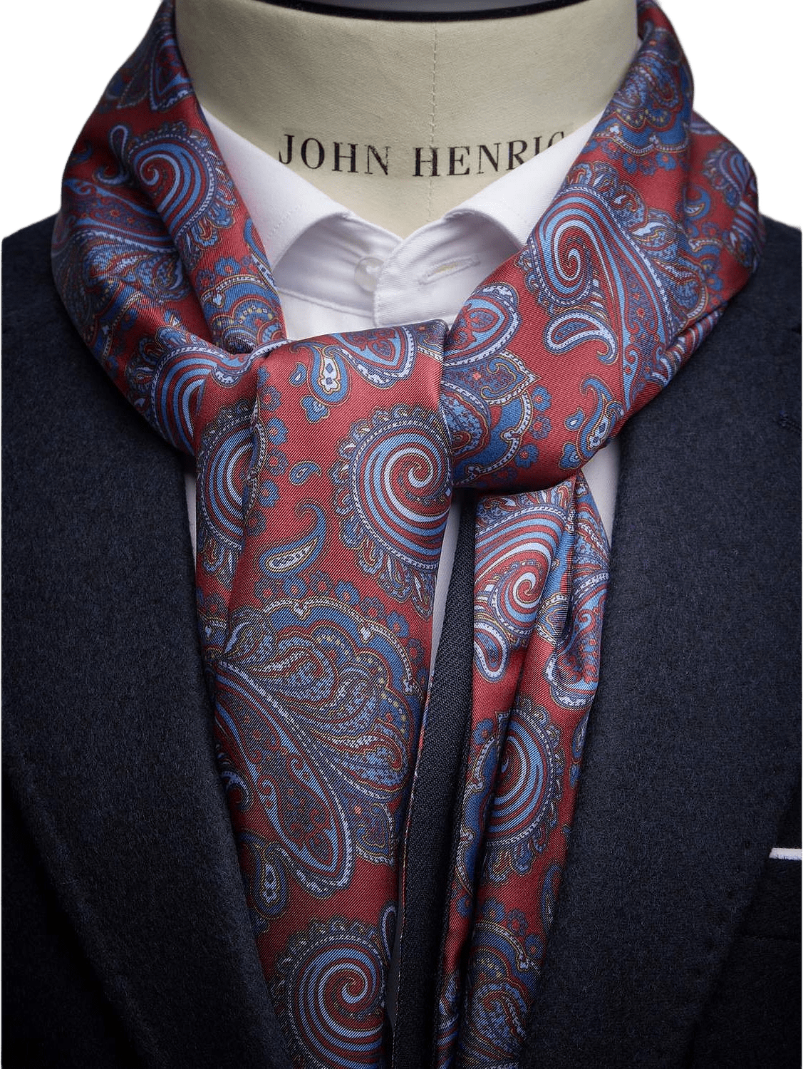 Wool & Silk Scarf, från John Henric, i färgen red.