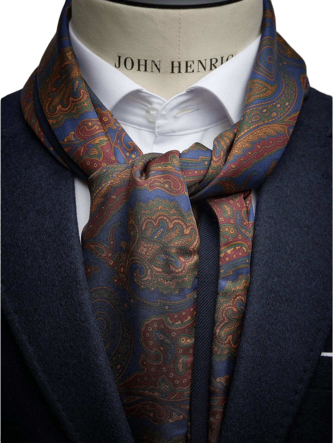 Wool & Silk Scarf, från John Henric, i färgen navy blue.