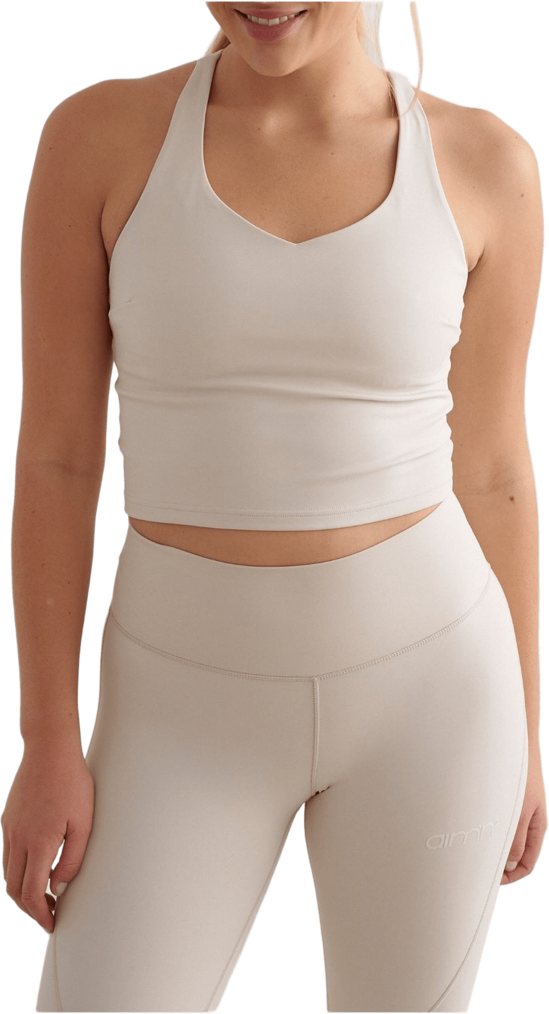 Sculpting Strappy Bralette, från aim'n, i färgen clay.