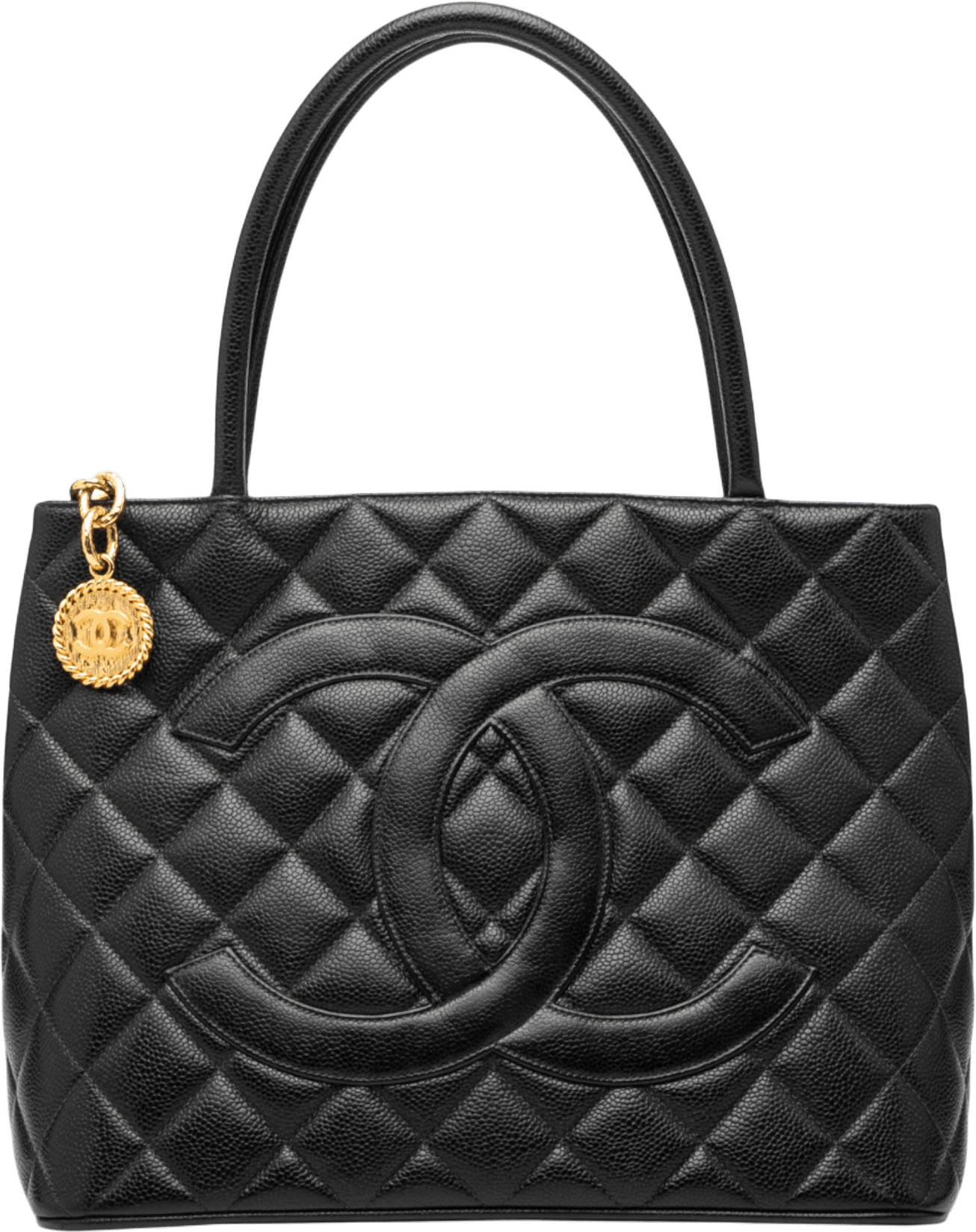 Chanel Caviar Medallion Tote, från Luxclusif, i färgen black.