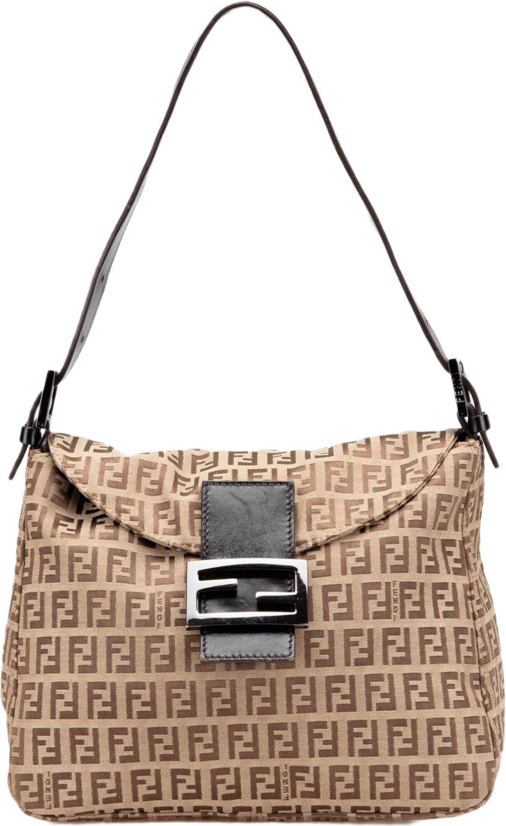 Fendi Zucchino Canvas Double Flap Mamma