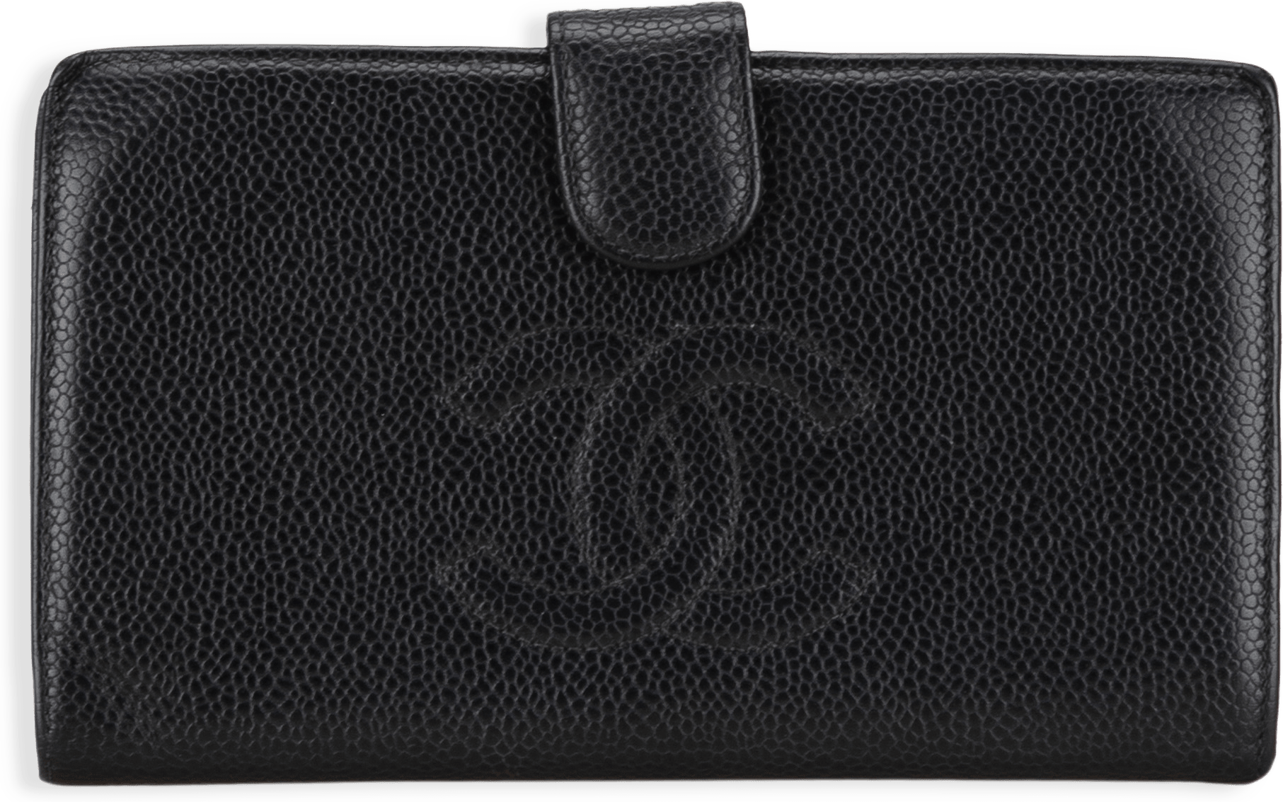 Chanel Cc Caviar Leather Long Wallet