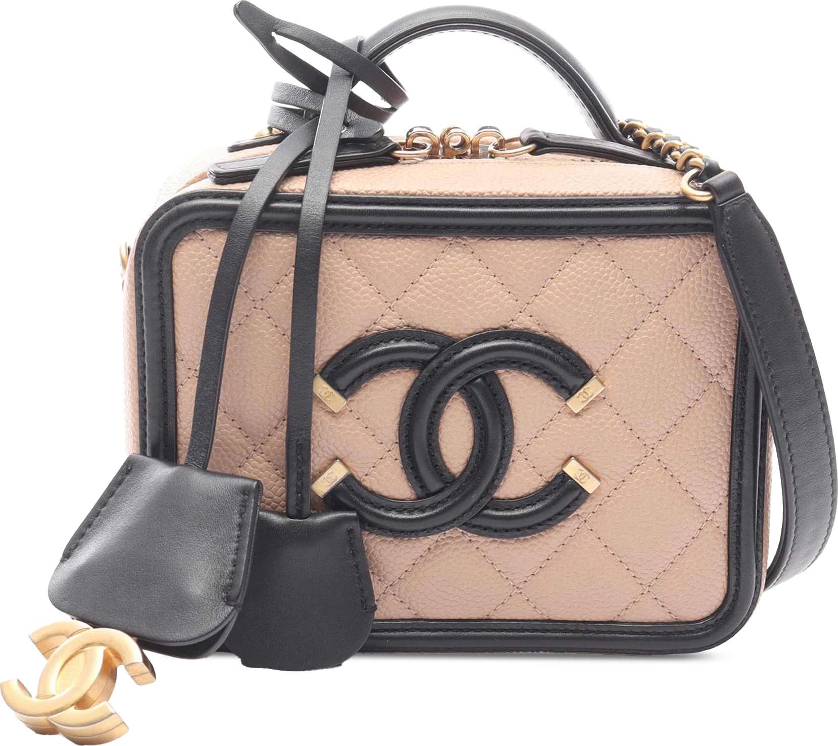 Chanel Small Caviar Cc Filigree Vanity Case, från Luxclusif, i färgen nude.